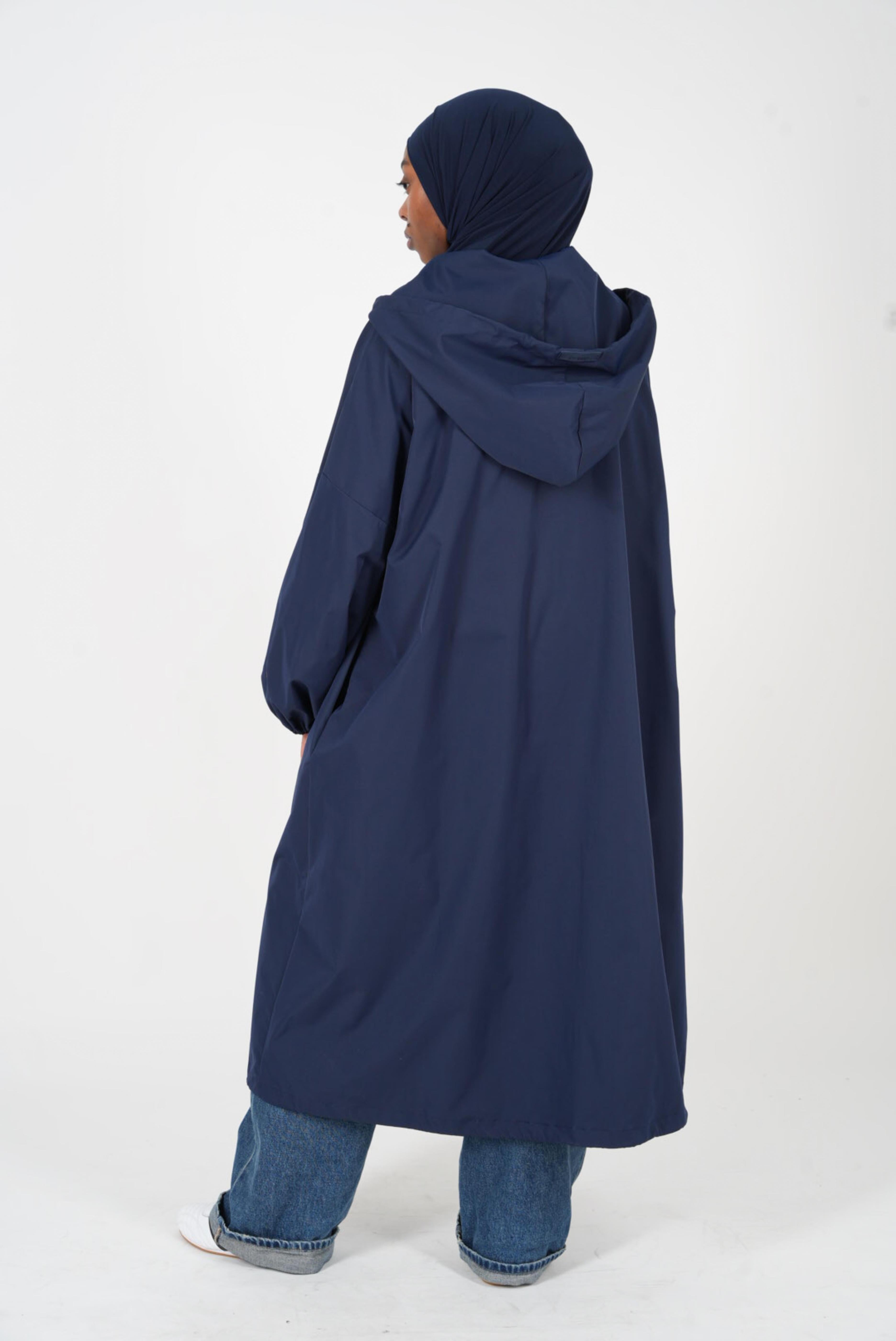 Parka à capuche bleu marine