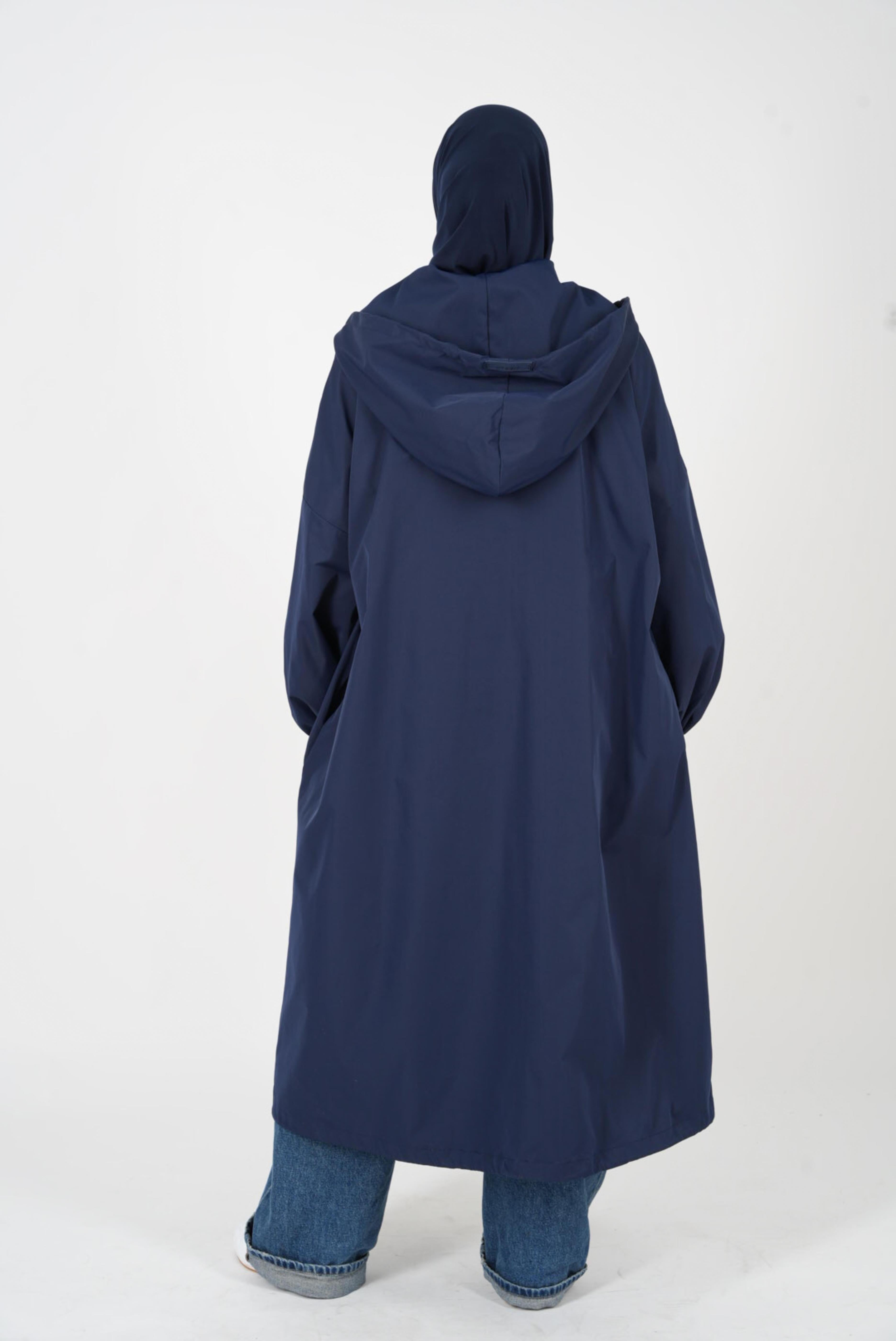 Parka à capuche bleu marine