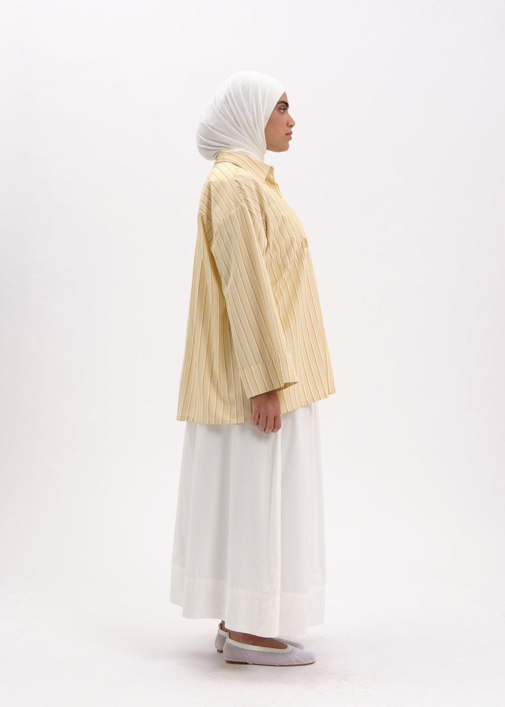 Chemise à rayures citron