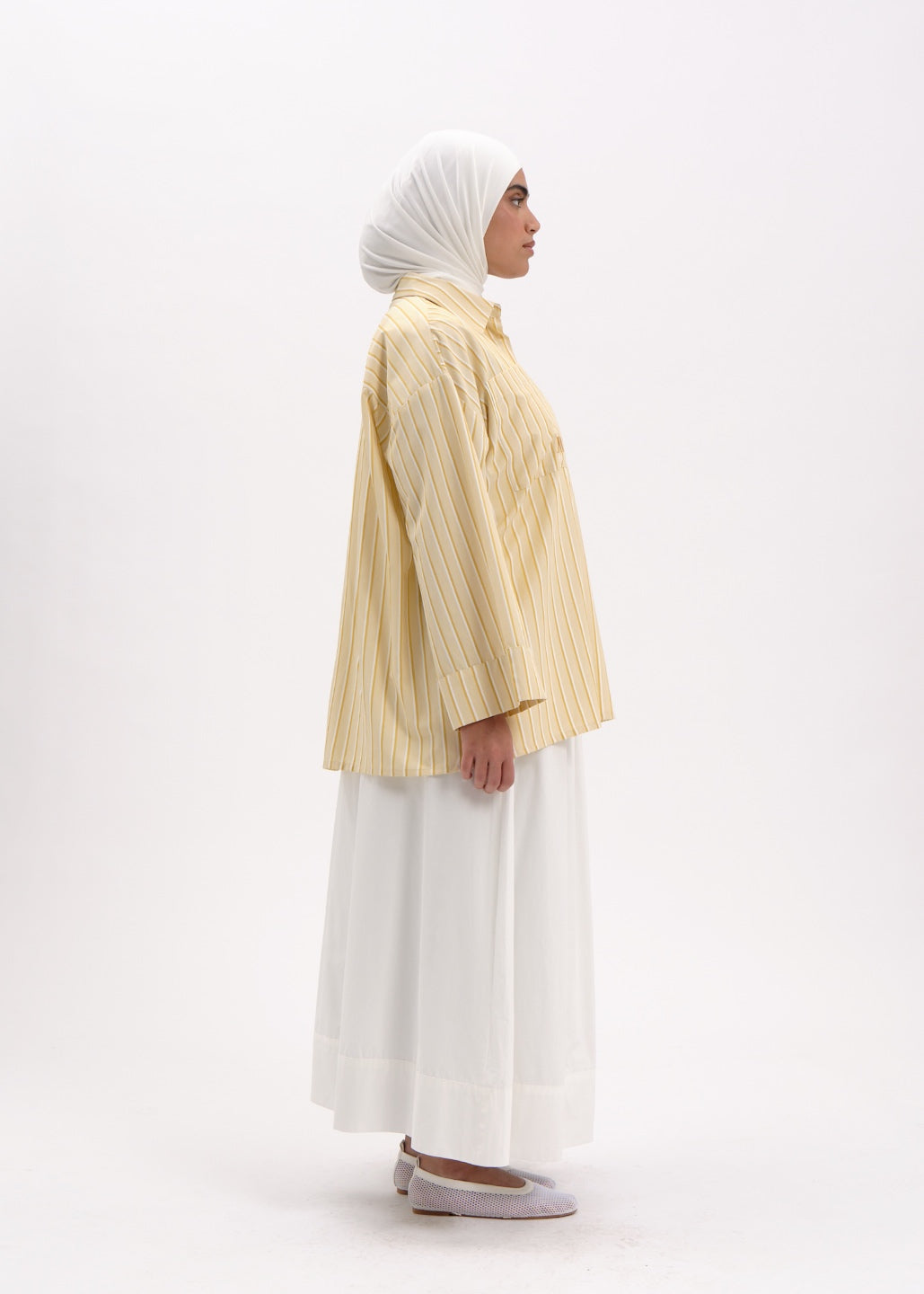 Chemise à rayures citron