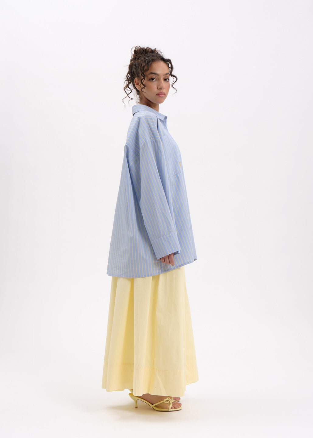 Chemise à rayures bleu/jaune