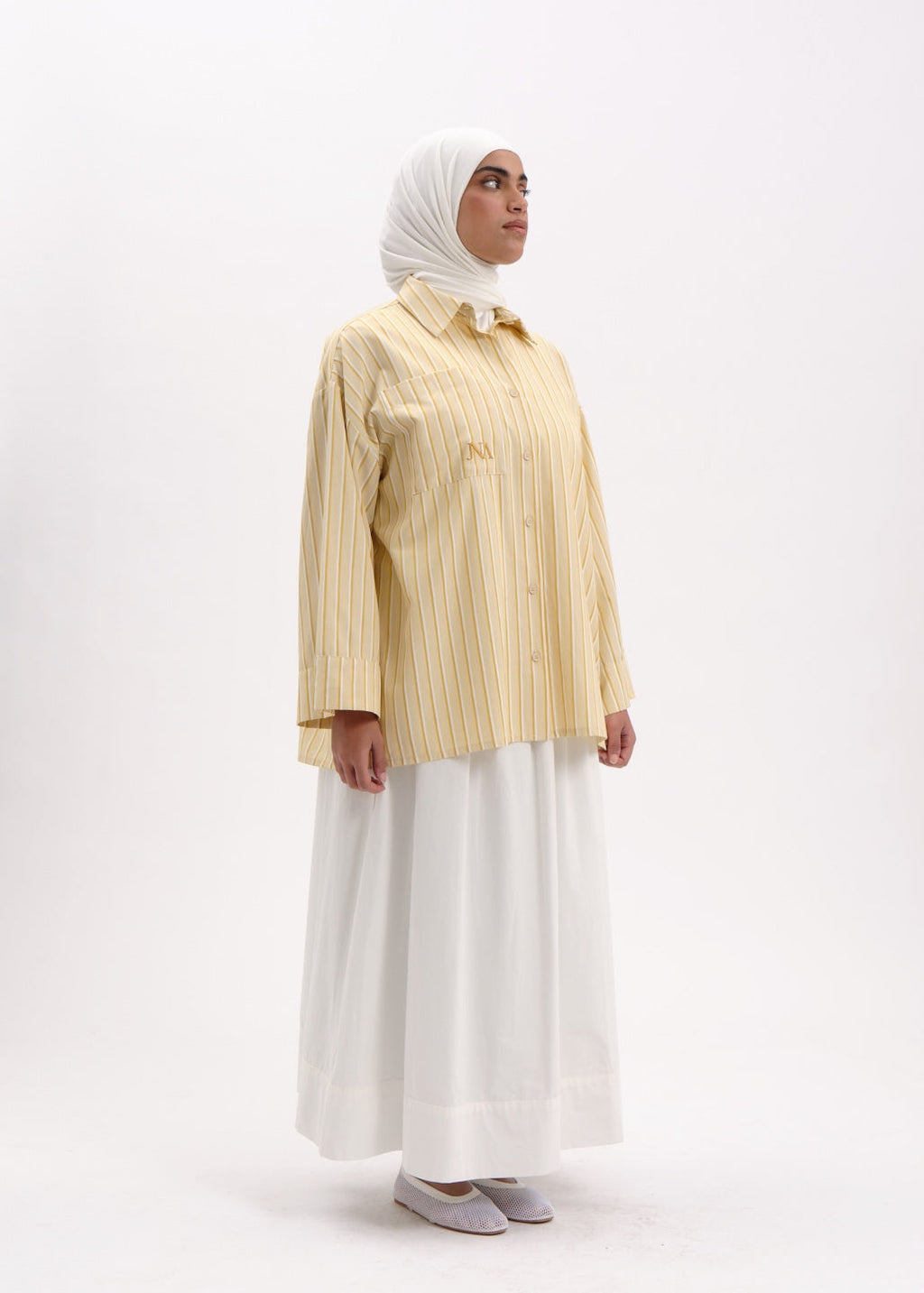 Chemise à rayures citron
