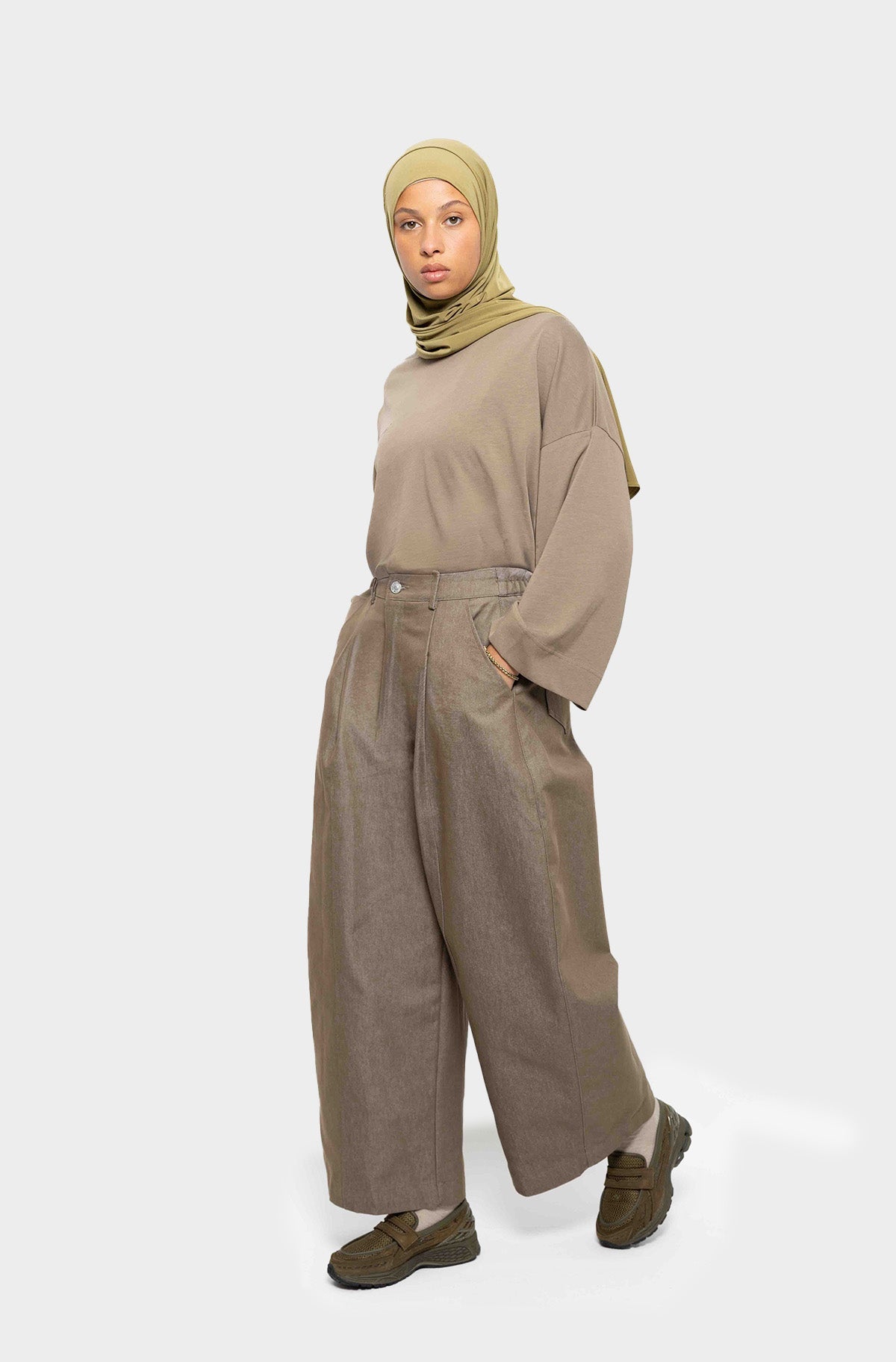 Pantalon barrel kaki JNA