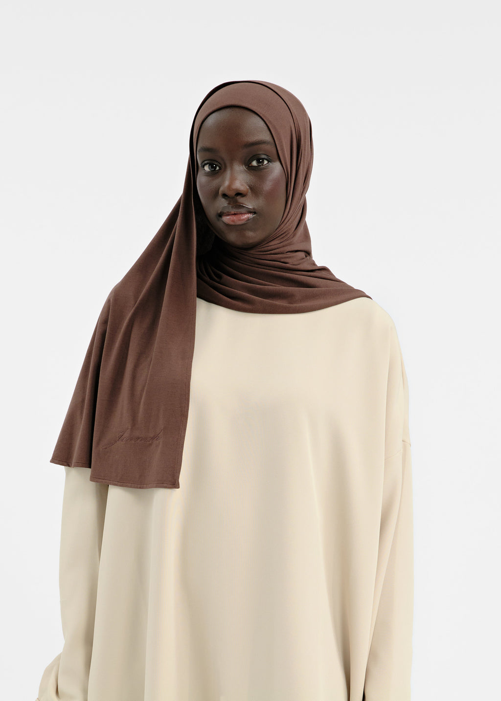 Easy-fit hijab marron