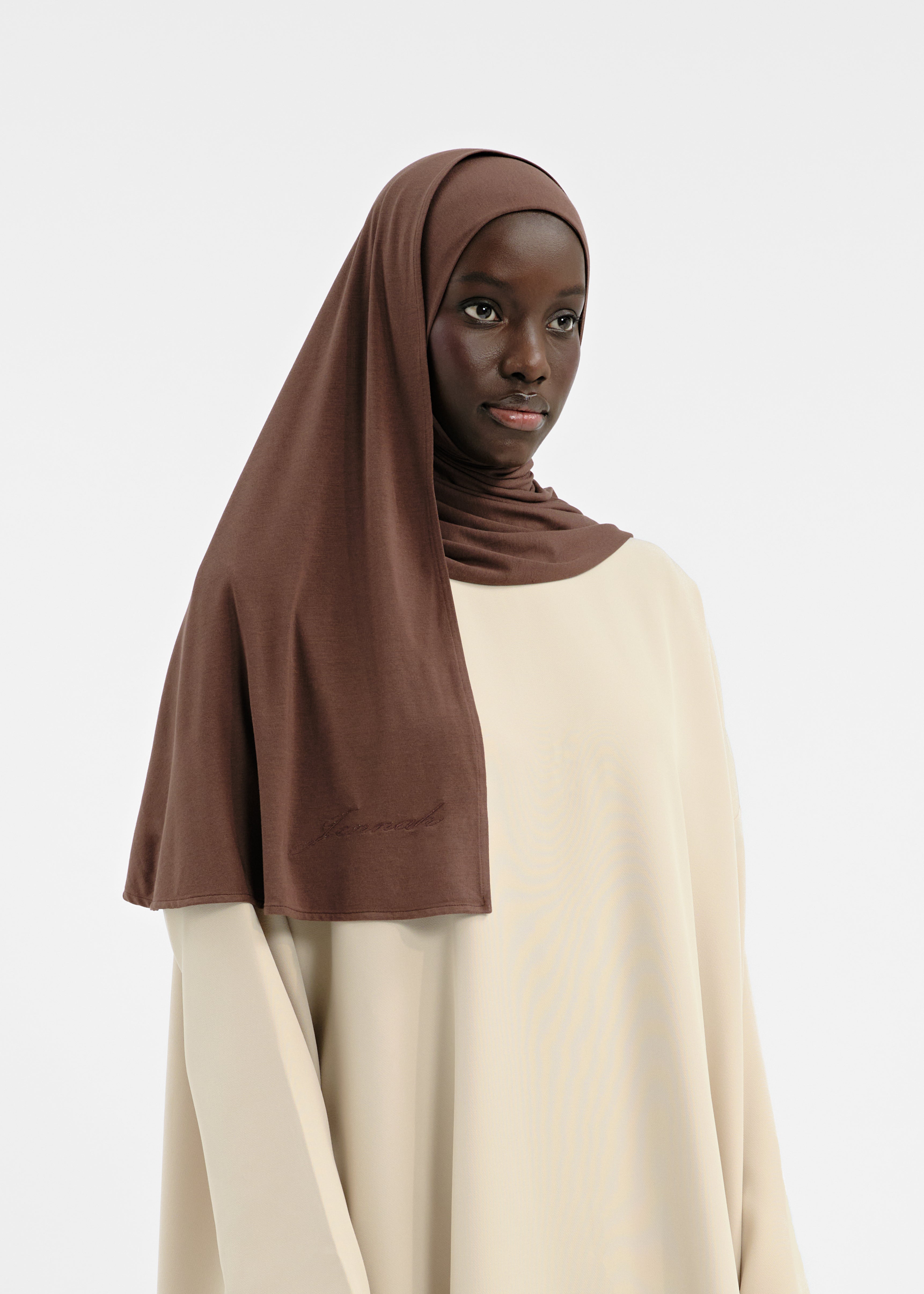 Easy-fit hijab marron