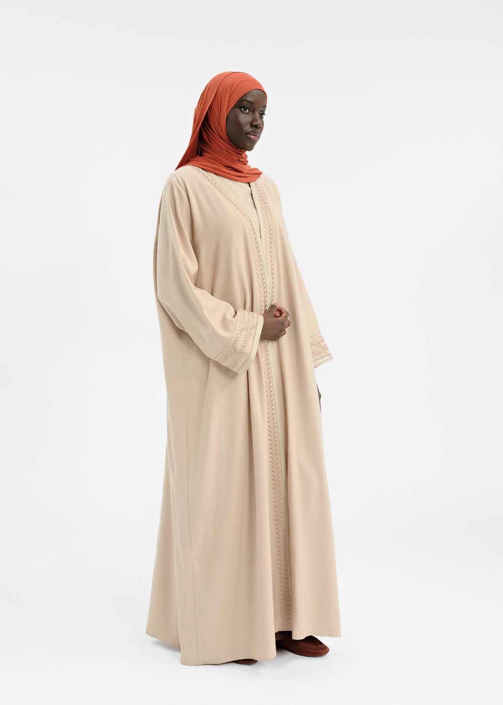 Abaya set safsaf beige