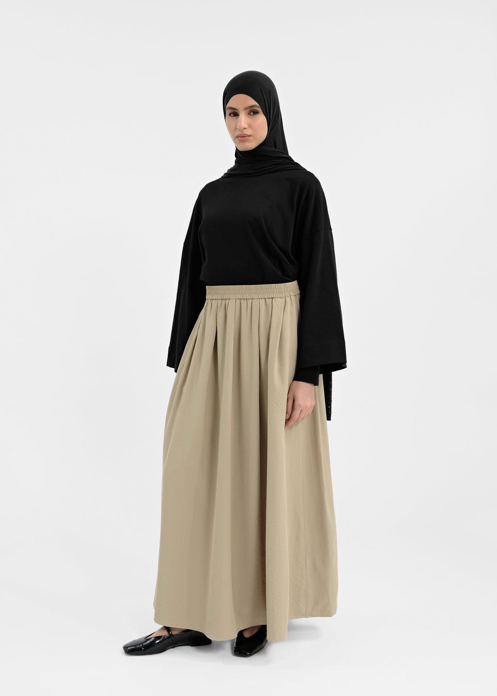 Jupe oversize greige