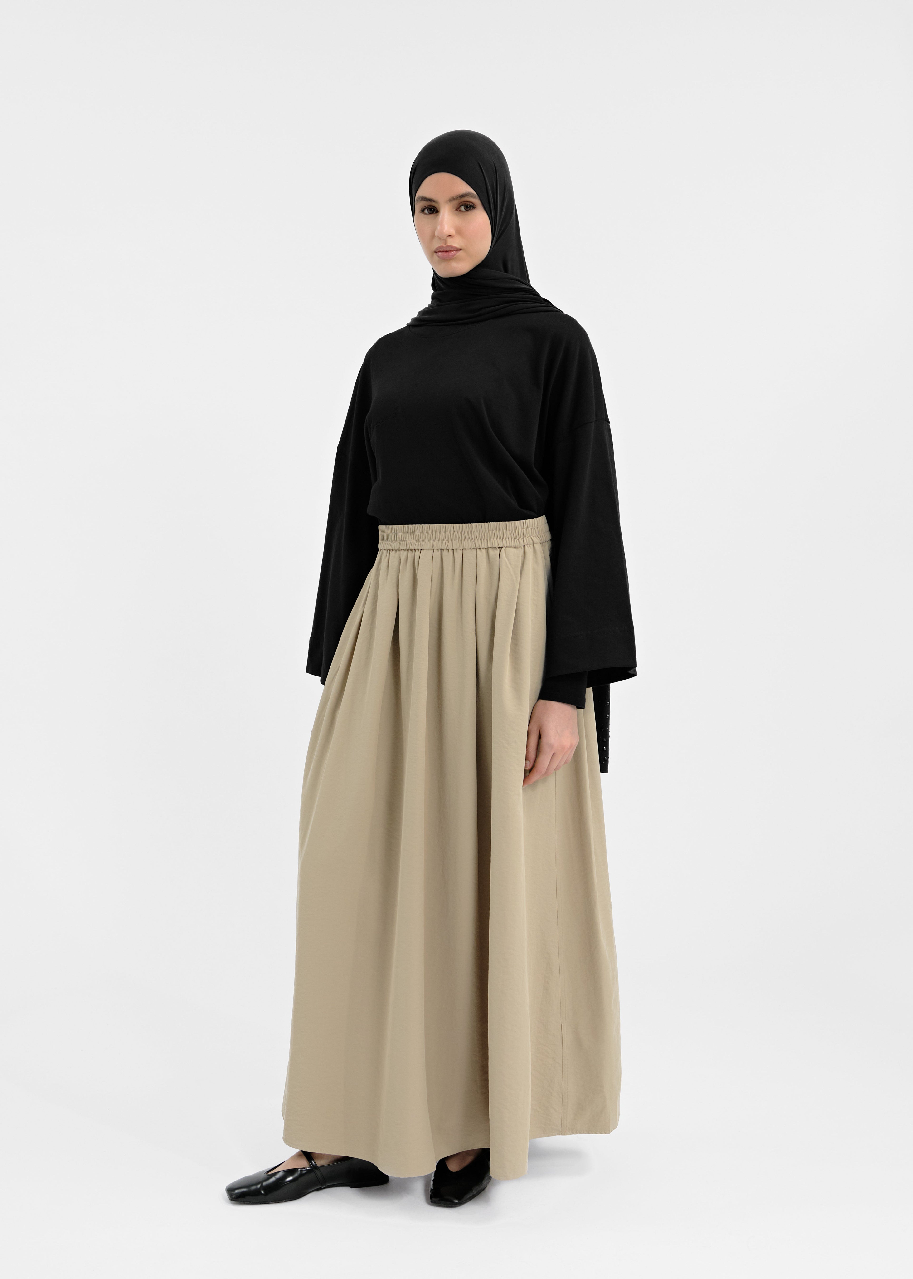 Jupe oversize greige