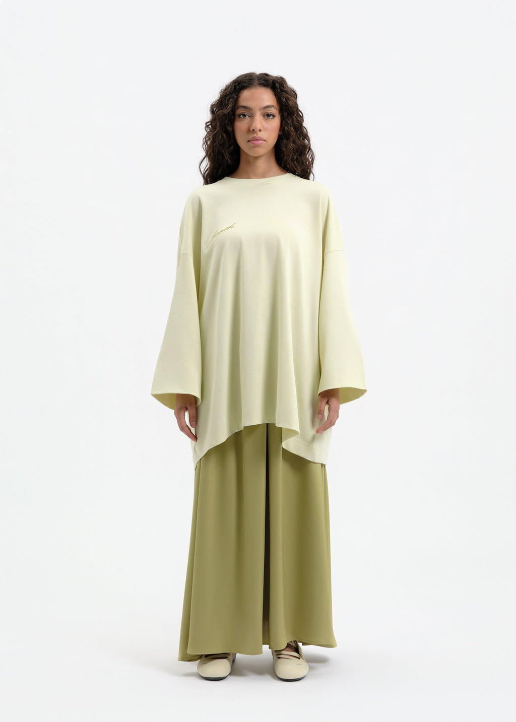T-shirt oversize amande
