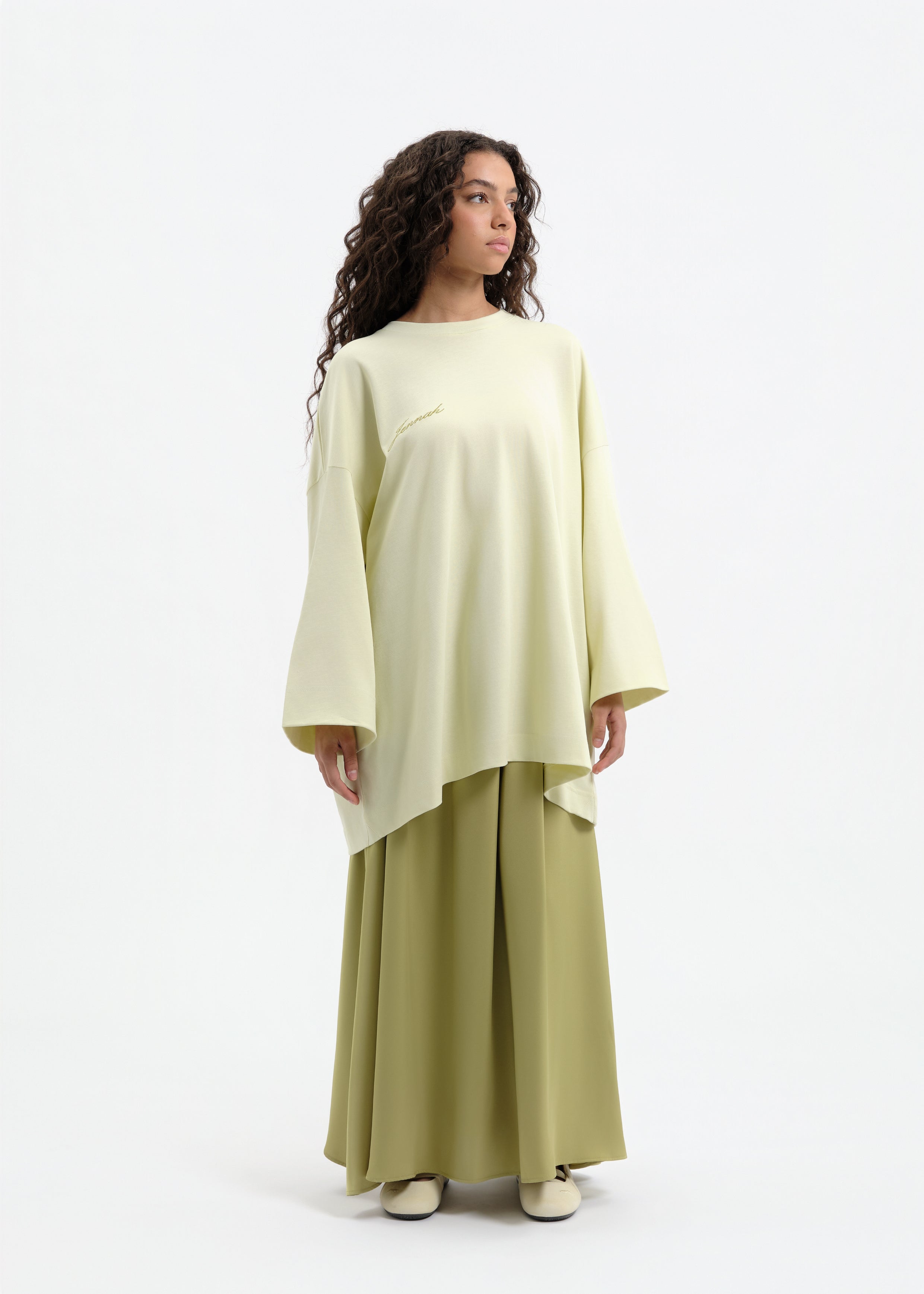 T-shirt oversize amande