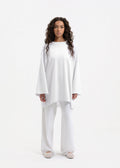 T-shirt oversize blanc beige