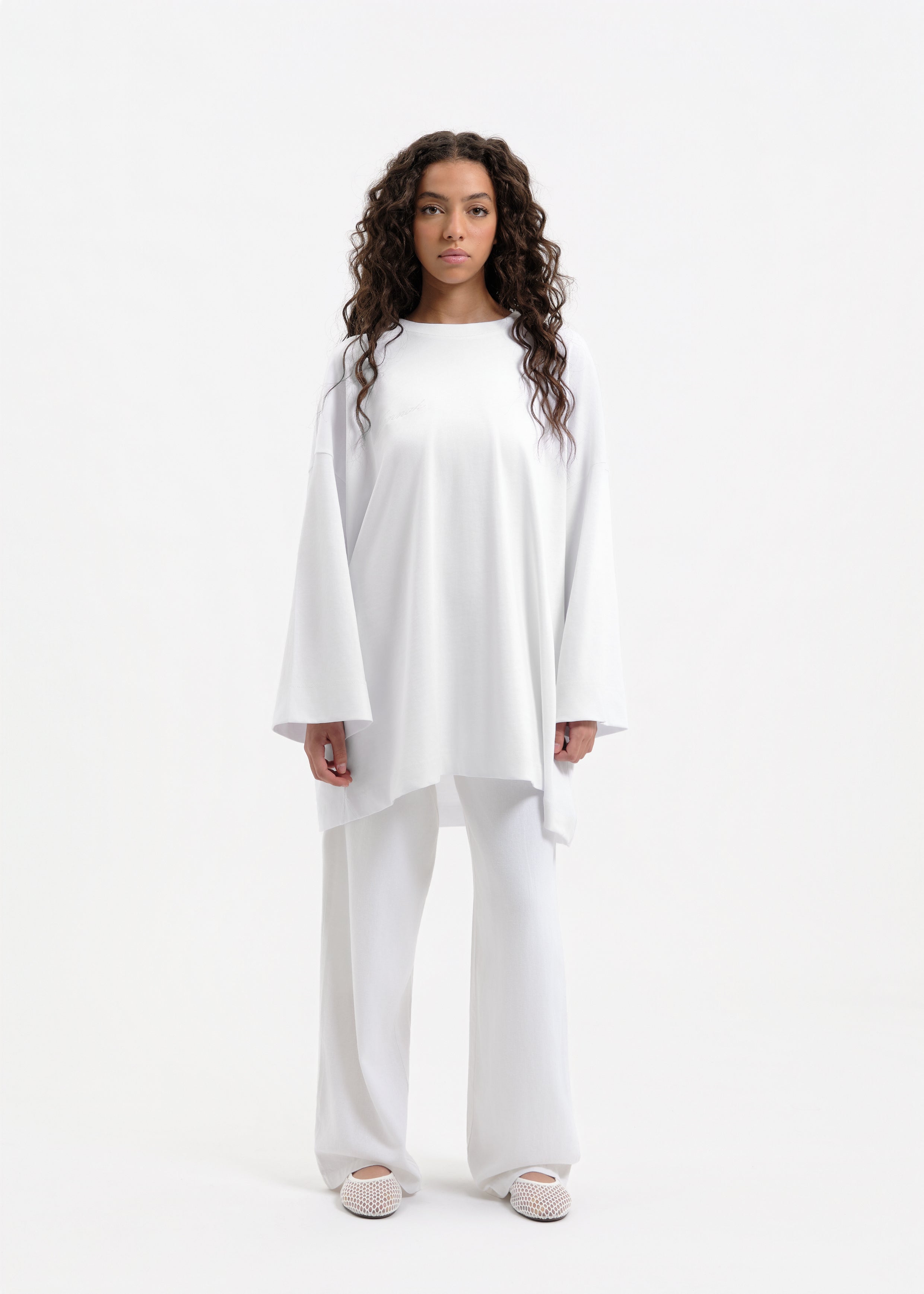 T-shirt oversize blanc beige