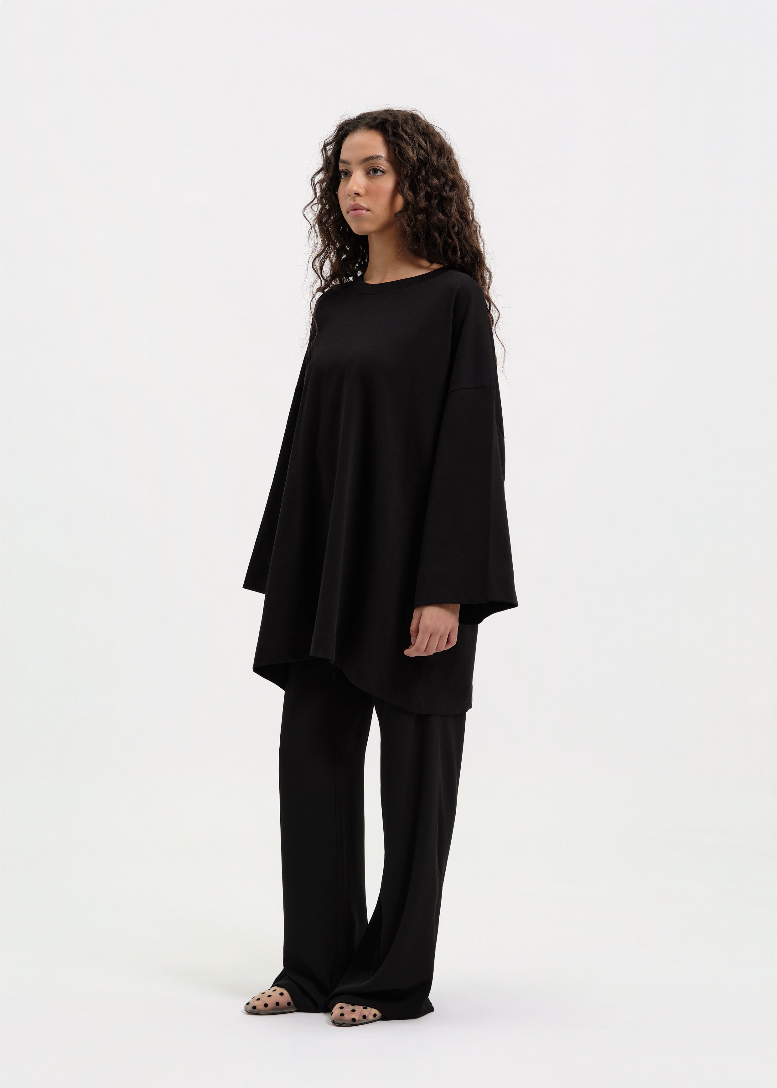 T-shirt oversize noir/gris