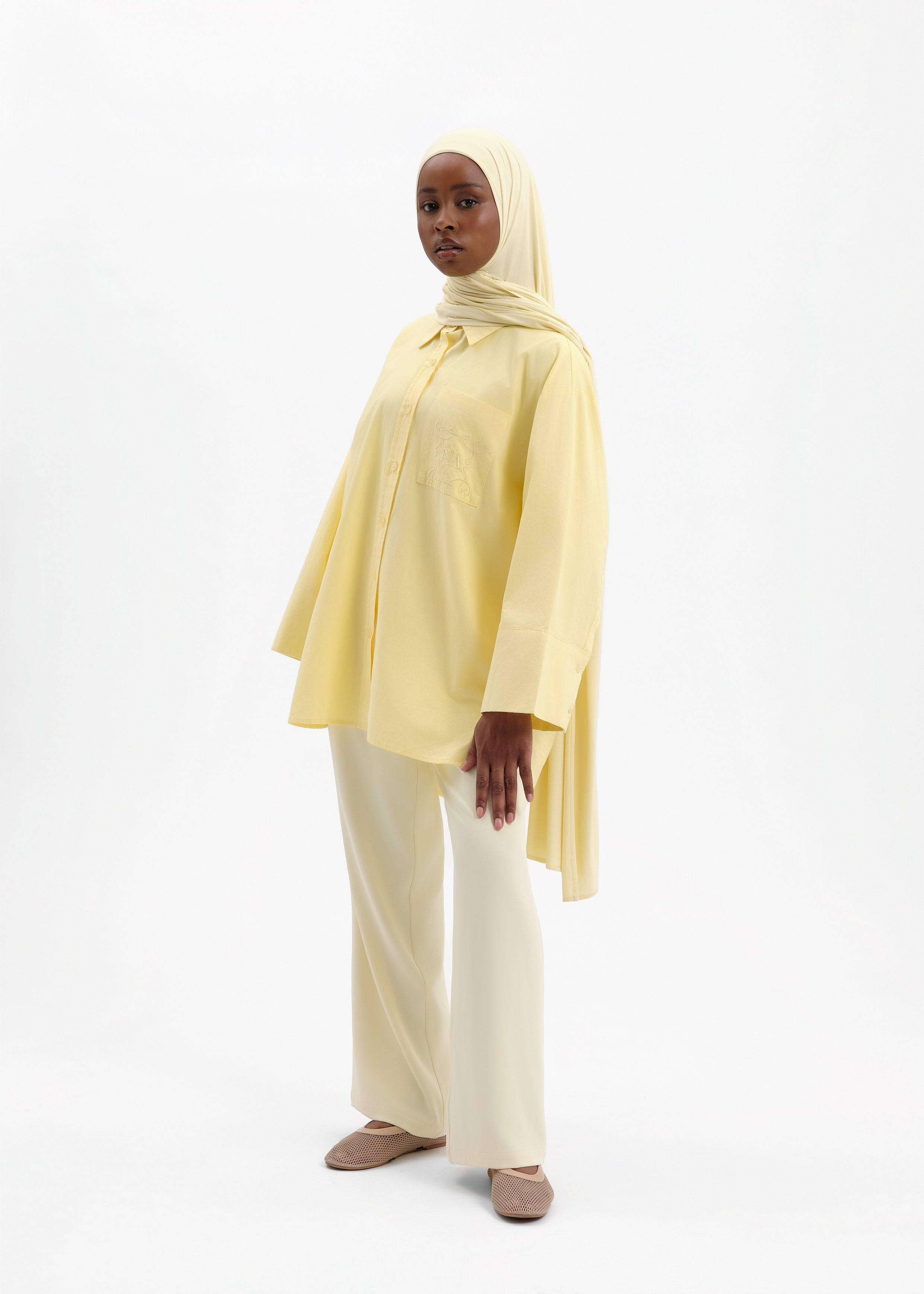 Chemise oversize citron