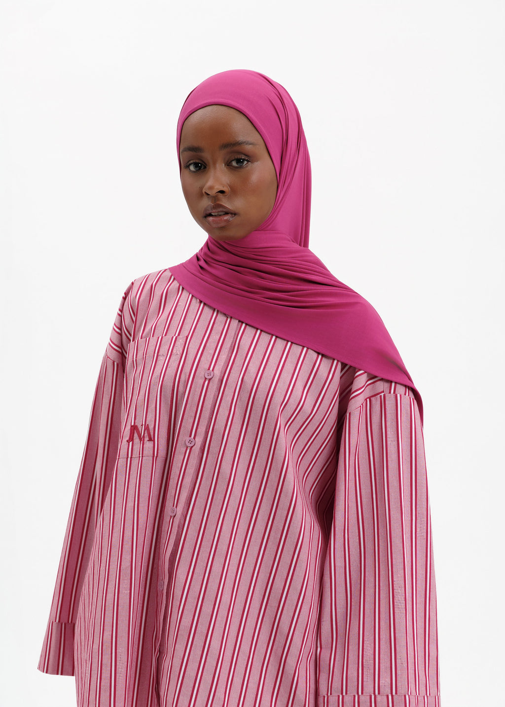 Chemise à rayures cerise