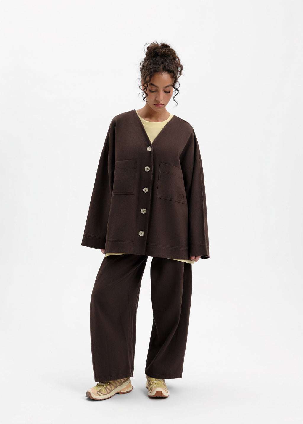 Veste oversize coton marron