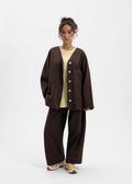 Veste oversize coton marron