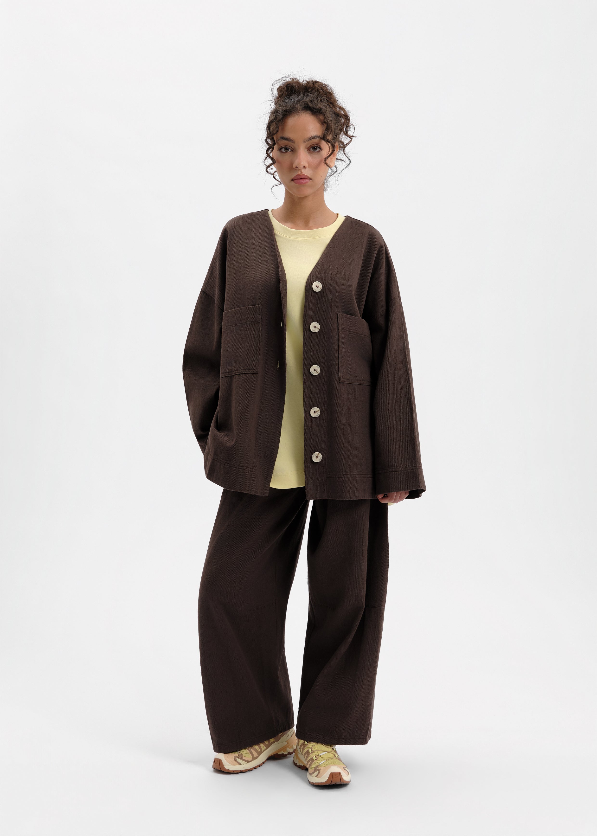 Veste oversize coton marron