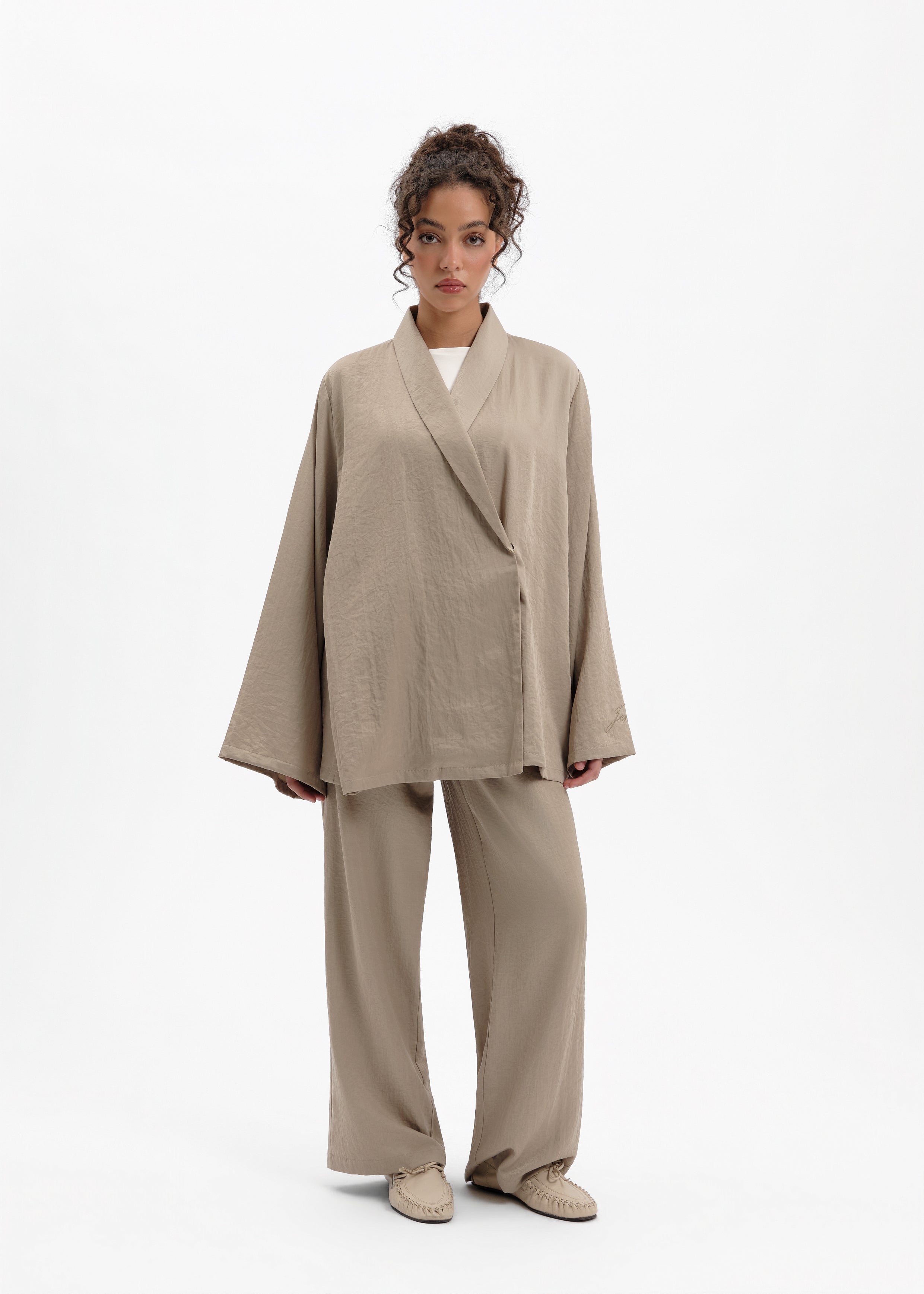 Veste kimono ora taupe