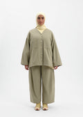 Veste oversize coton olive