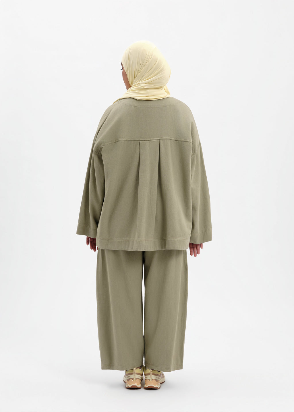 Veste oversize coton olive