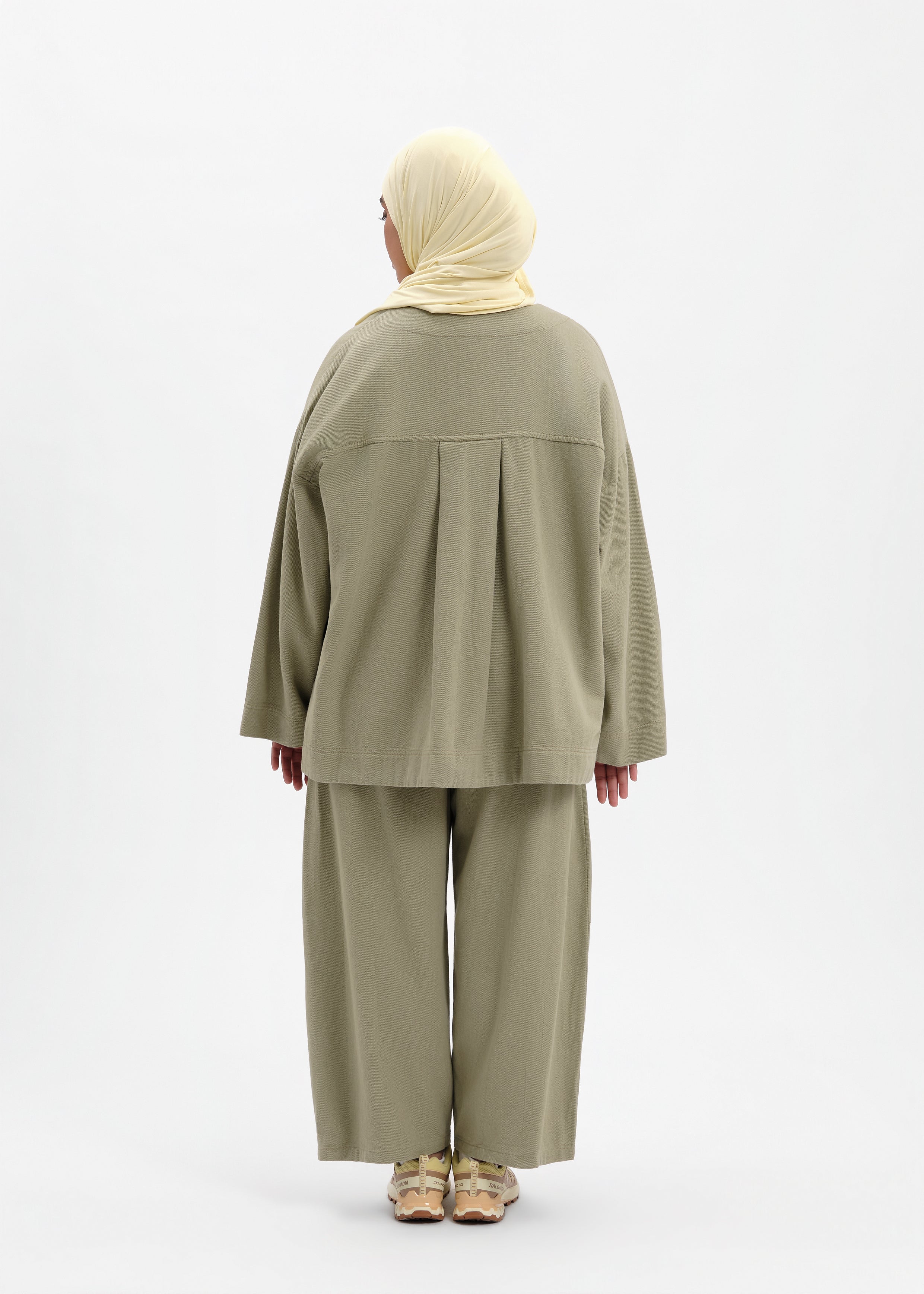 Veste oversize coton olive