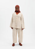 Veste oversize coton beige