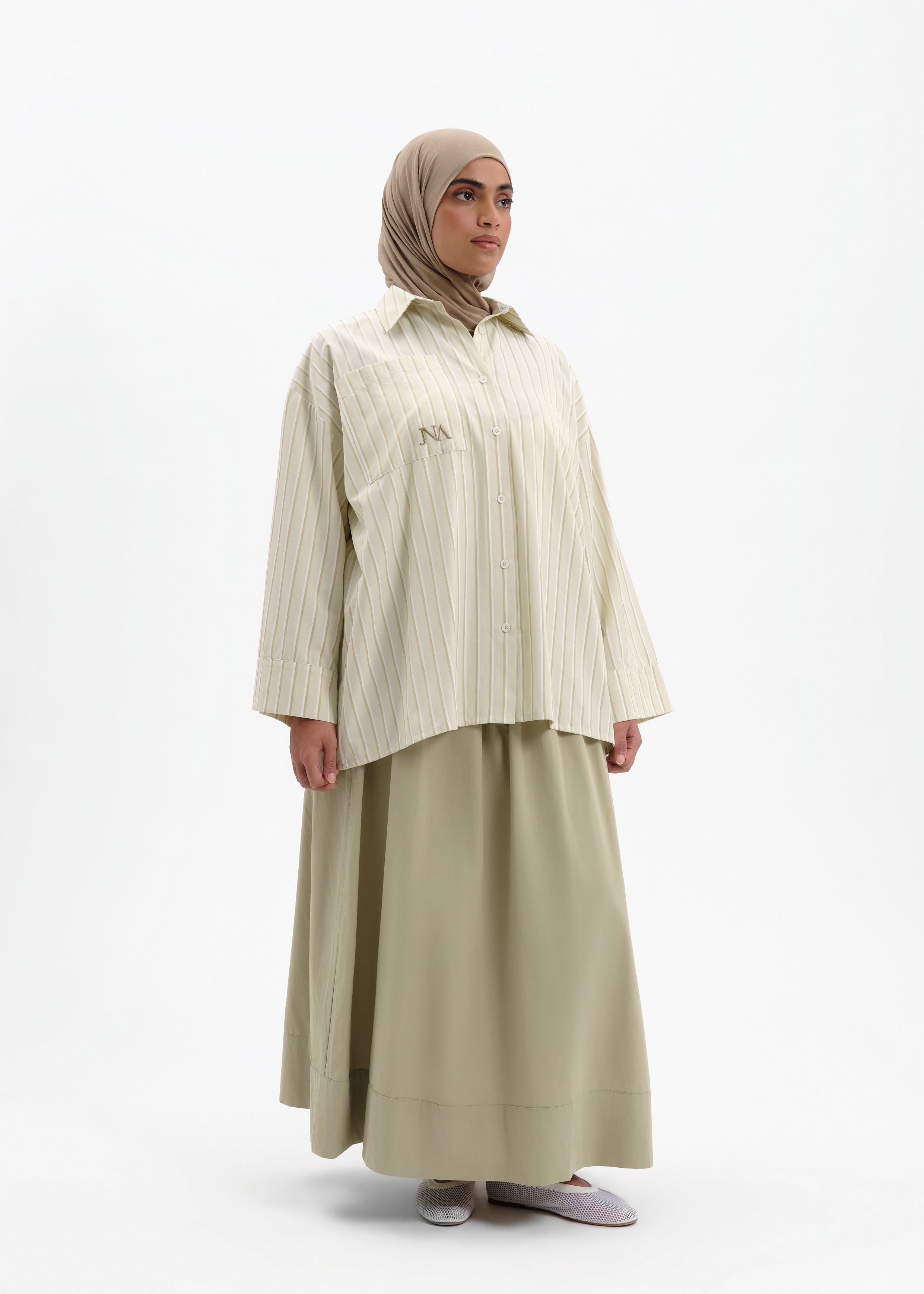 Jupe oversize summer olive