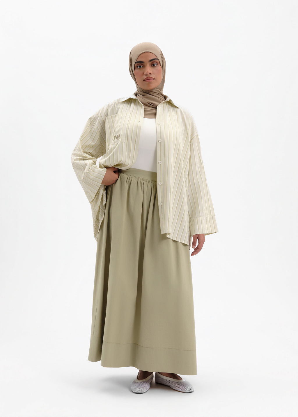 Jupe oversize summer olive