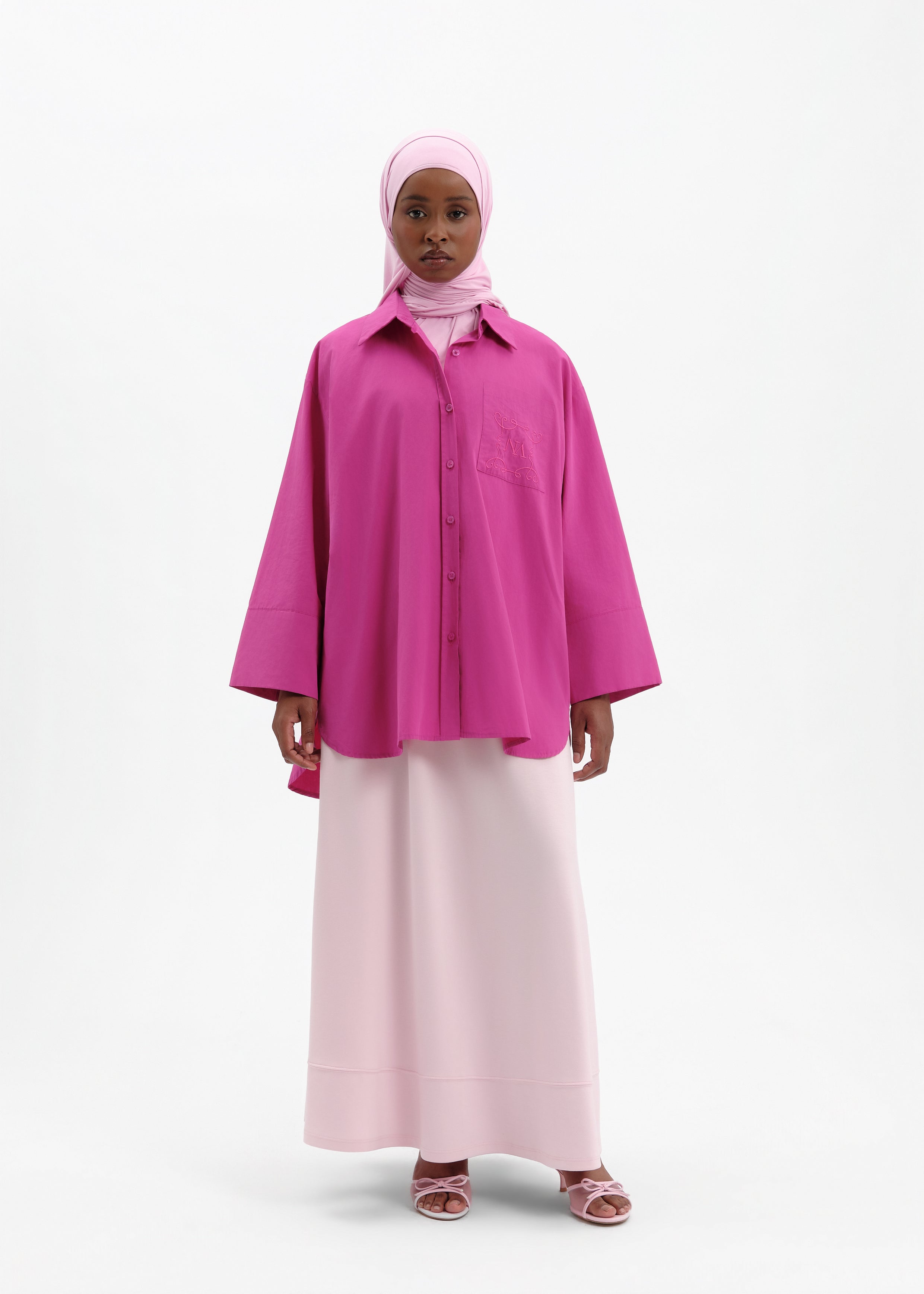 Chemise oversize fushia
