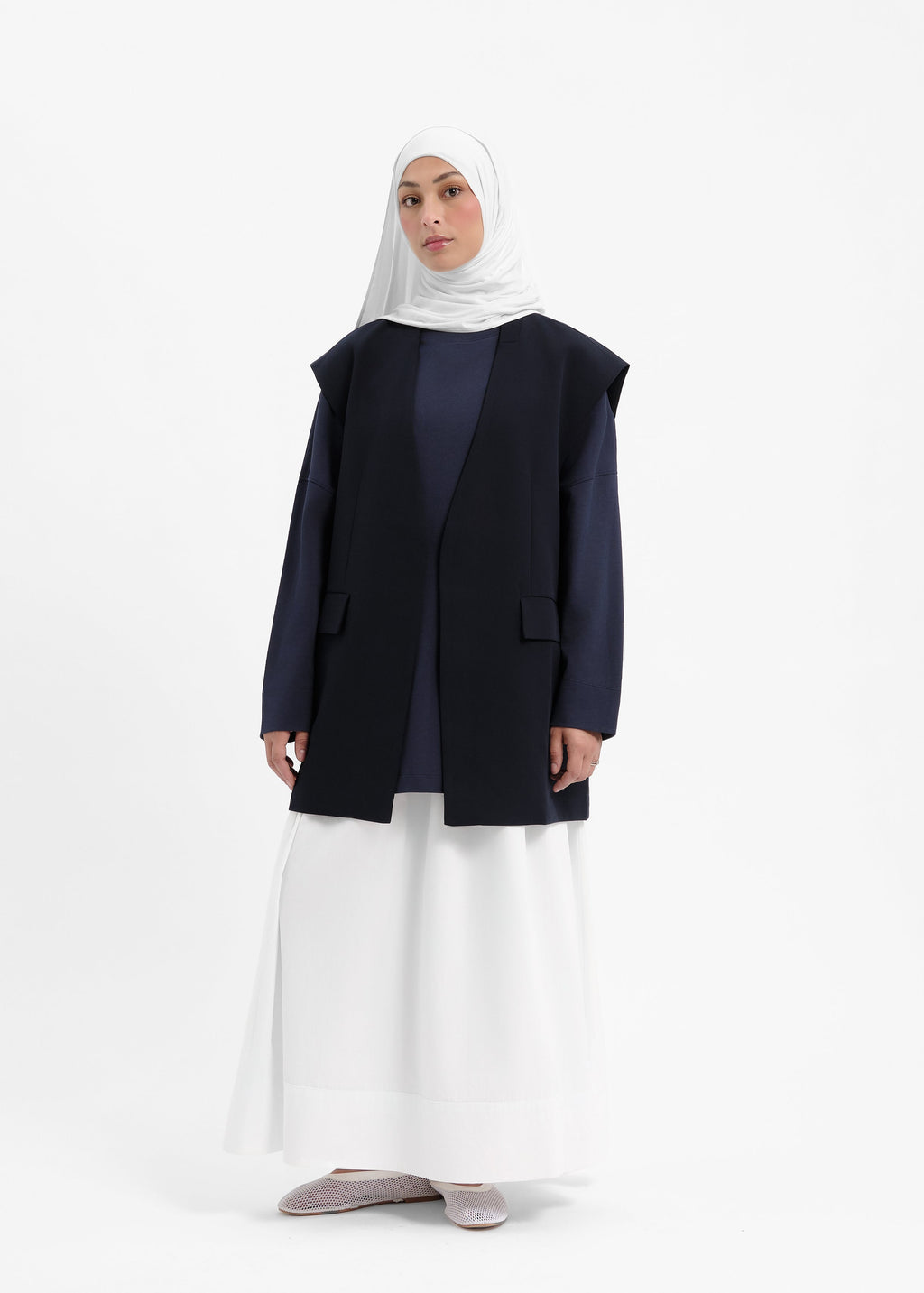 Blazer sans manches bleu marine