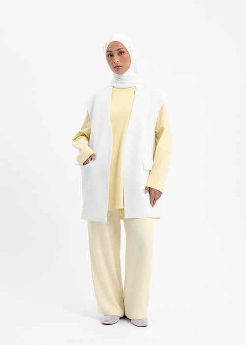 Blazer sans manches blanc
