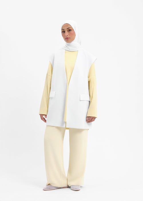 Blazer sans manches blanc