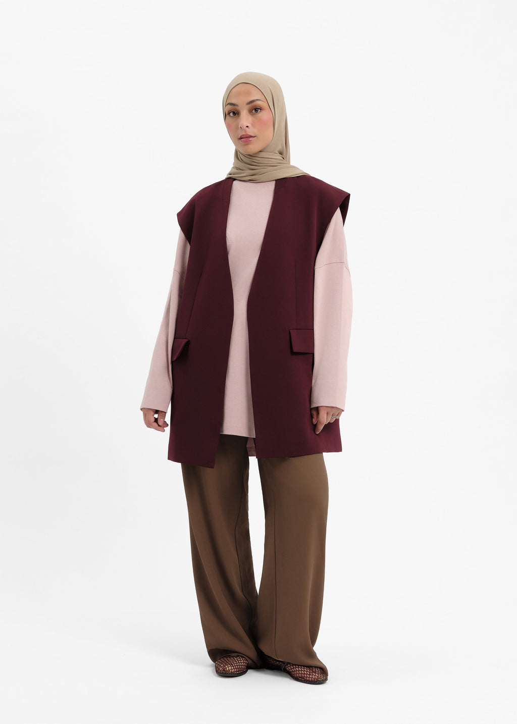 Blazer sans manches bordeaux