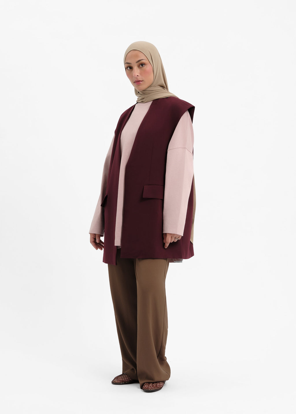 Blazer sans manches bordeaux