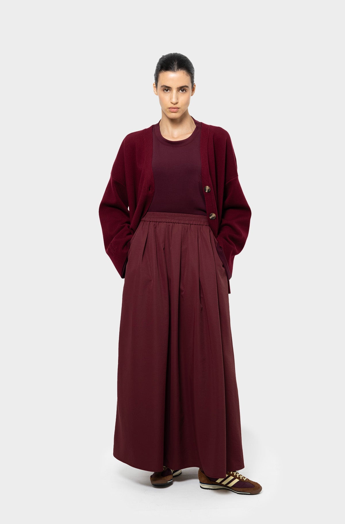 Jupe oversize bordeaux