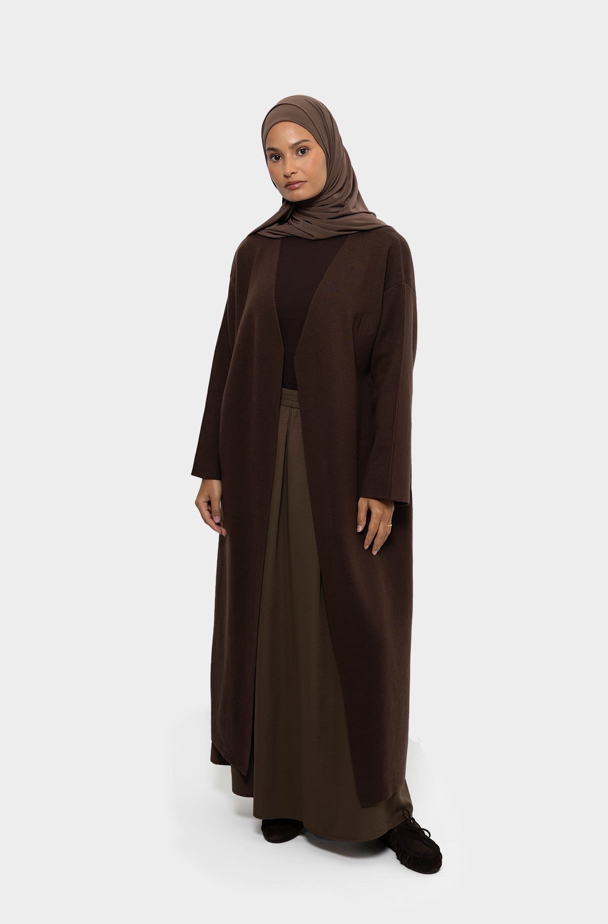 Cardigan long marron