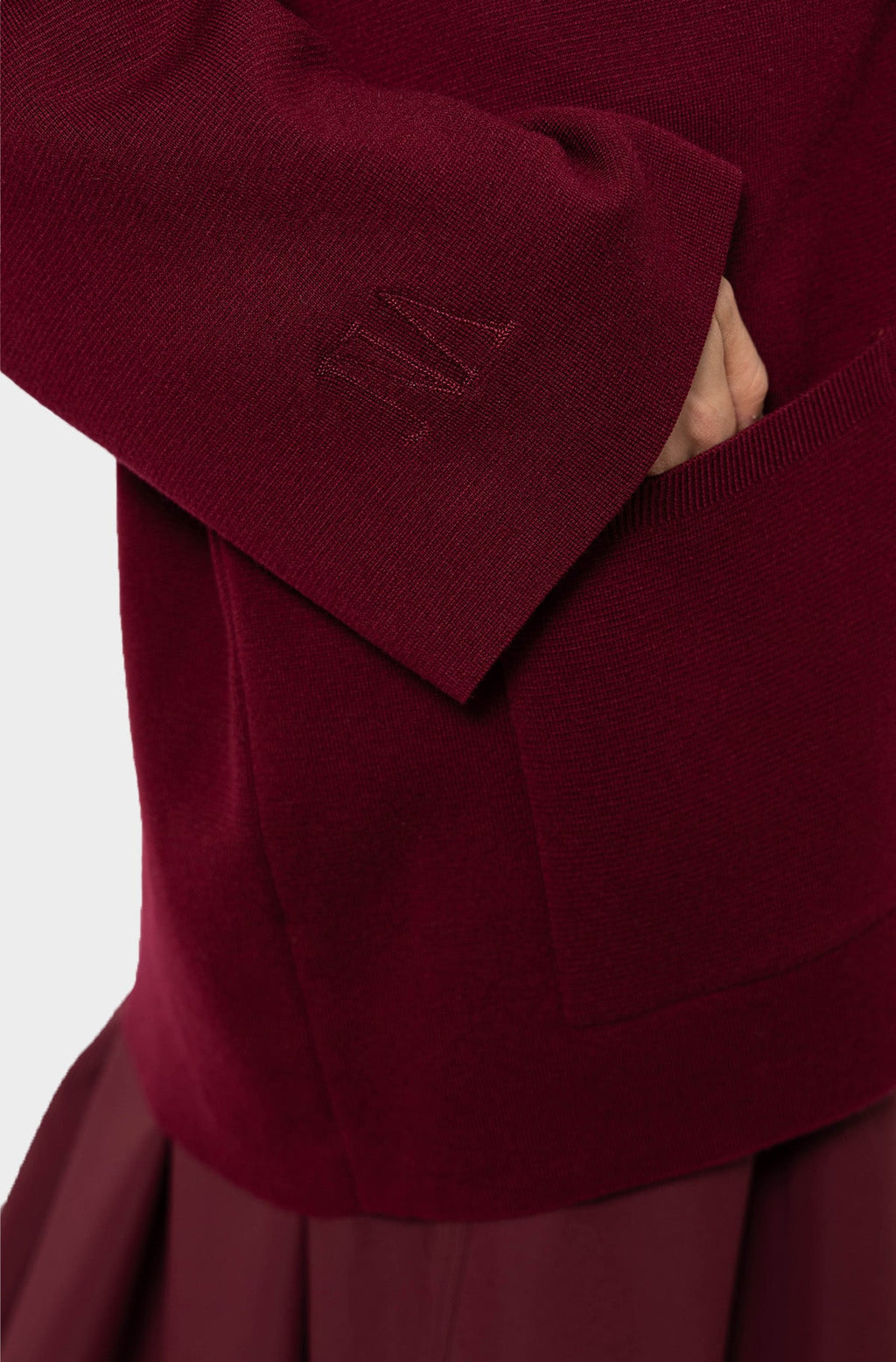 Cardigan court laine mérinos burgundy