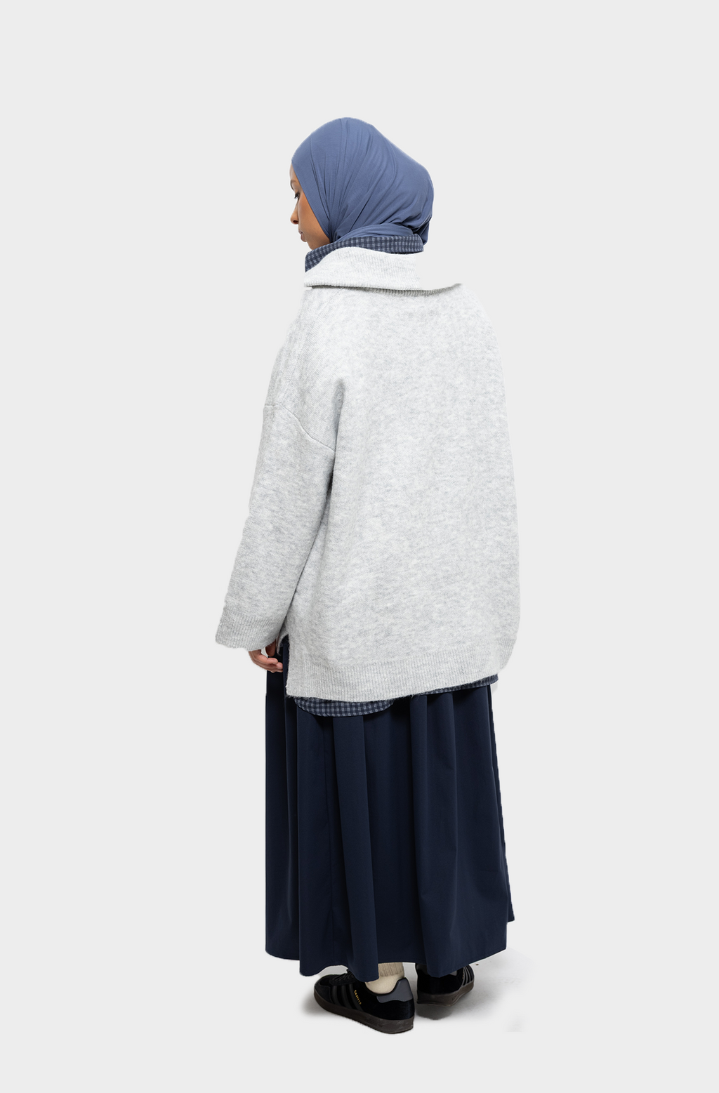 Pull col zip Nuage