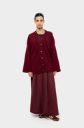 Cardigan court laine mérinos burgundy