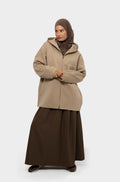 Sweat à capuche tencel beige