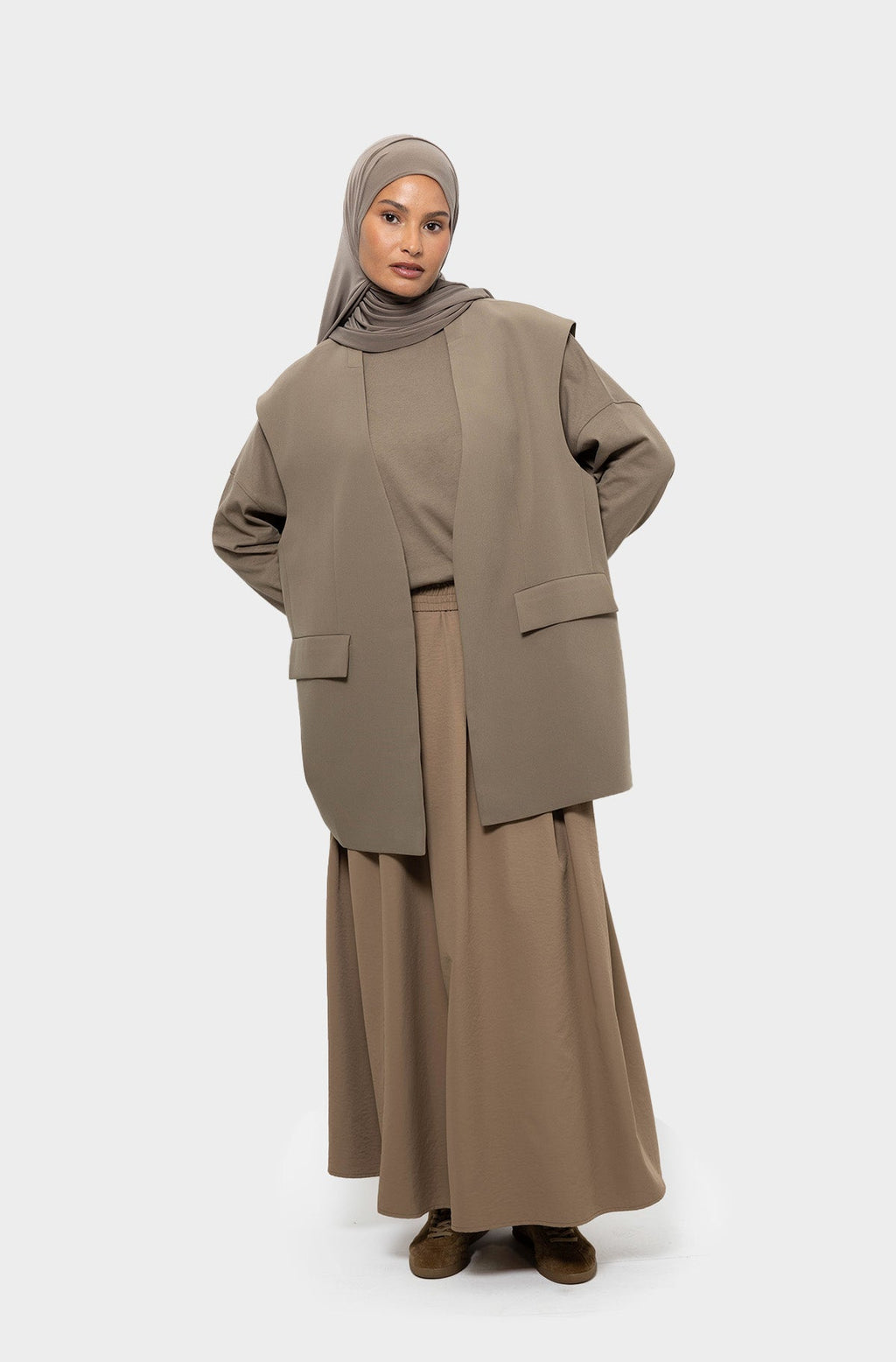 Blazer sans manches taupe