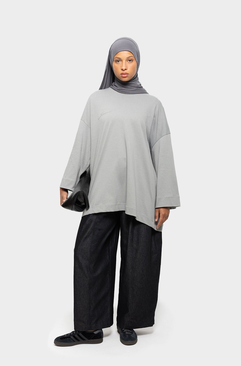 T-shirt oversize gris clair
