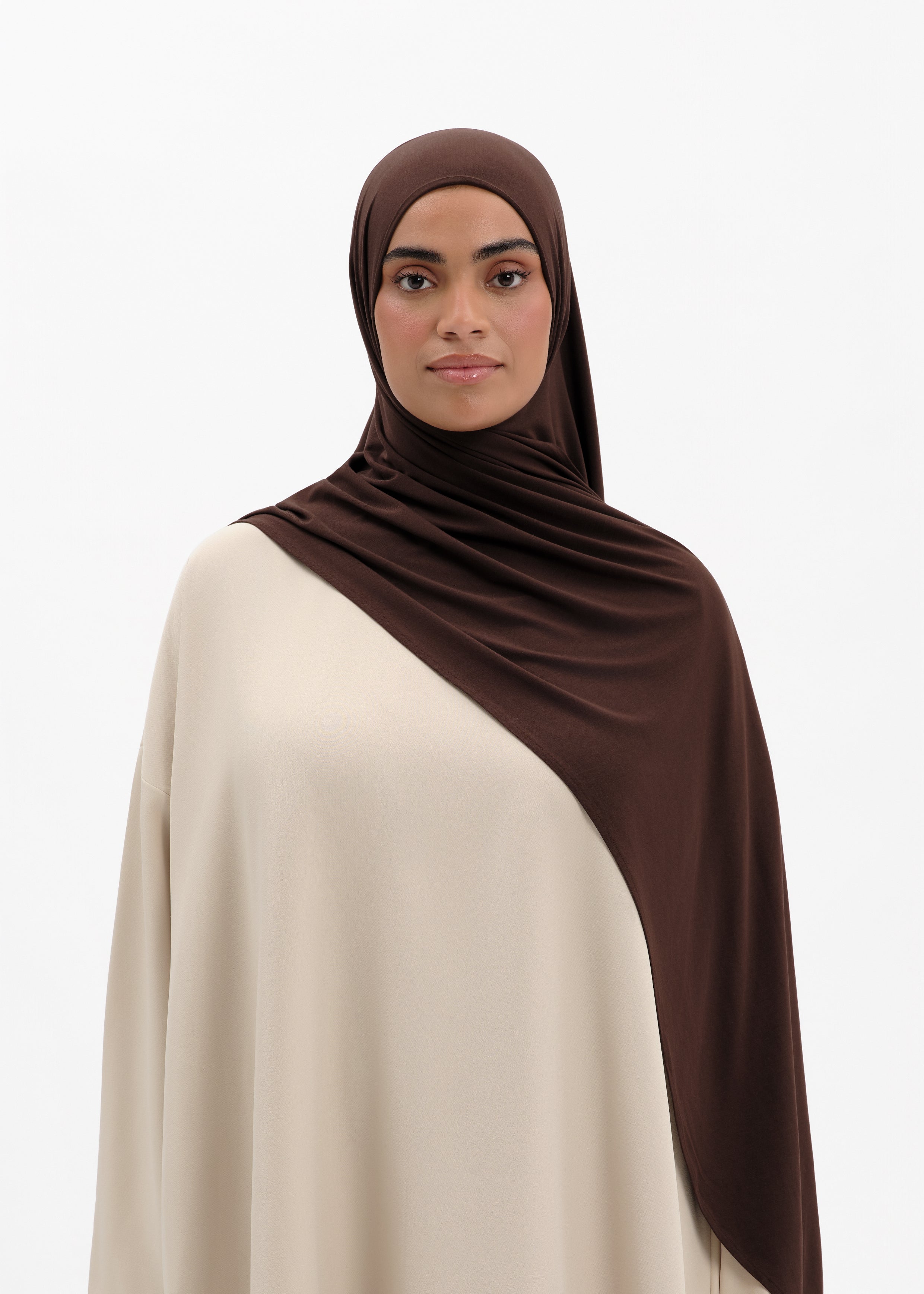 Easy-fit hijab marron