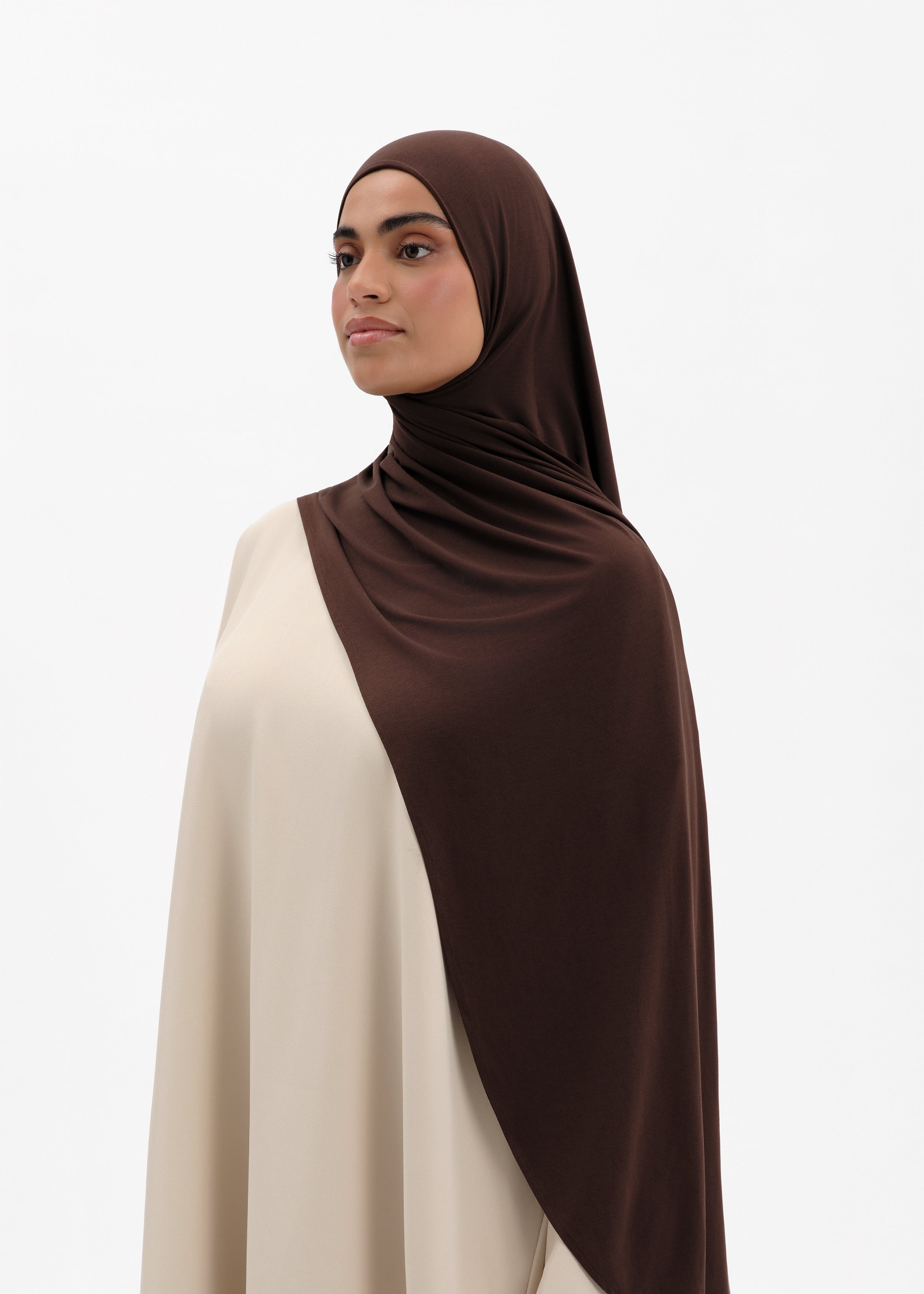 Easy-fit hijab marron