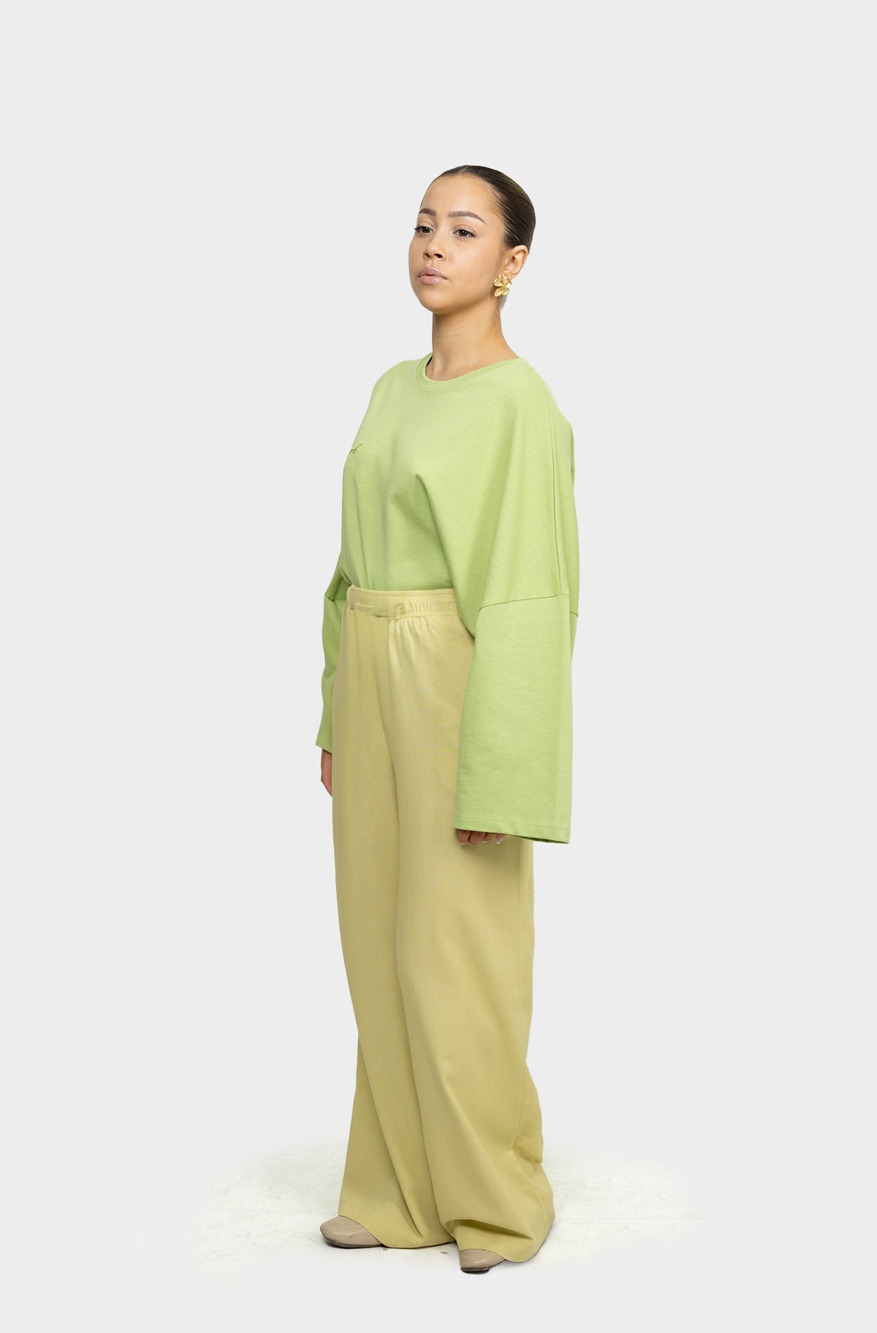 Pantalon linen anis