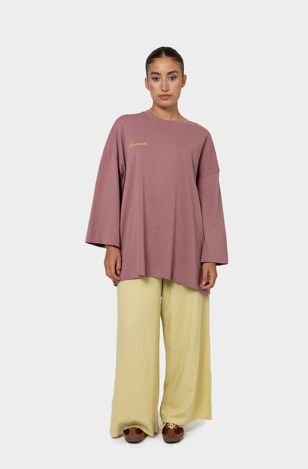 T-shirt oversize rose gold/lime
