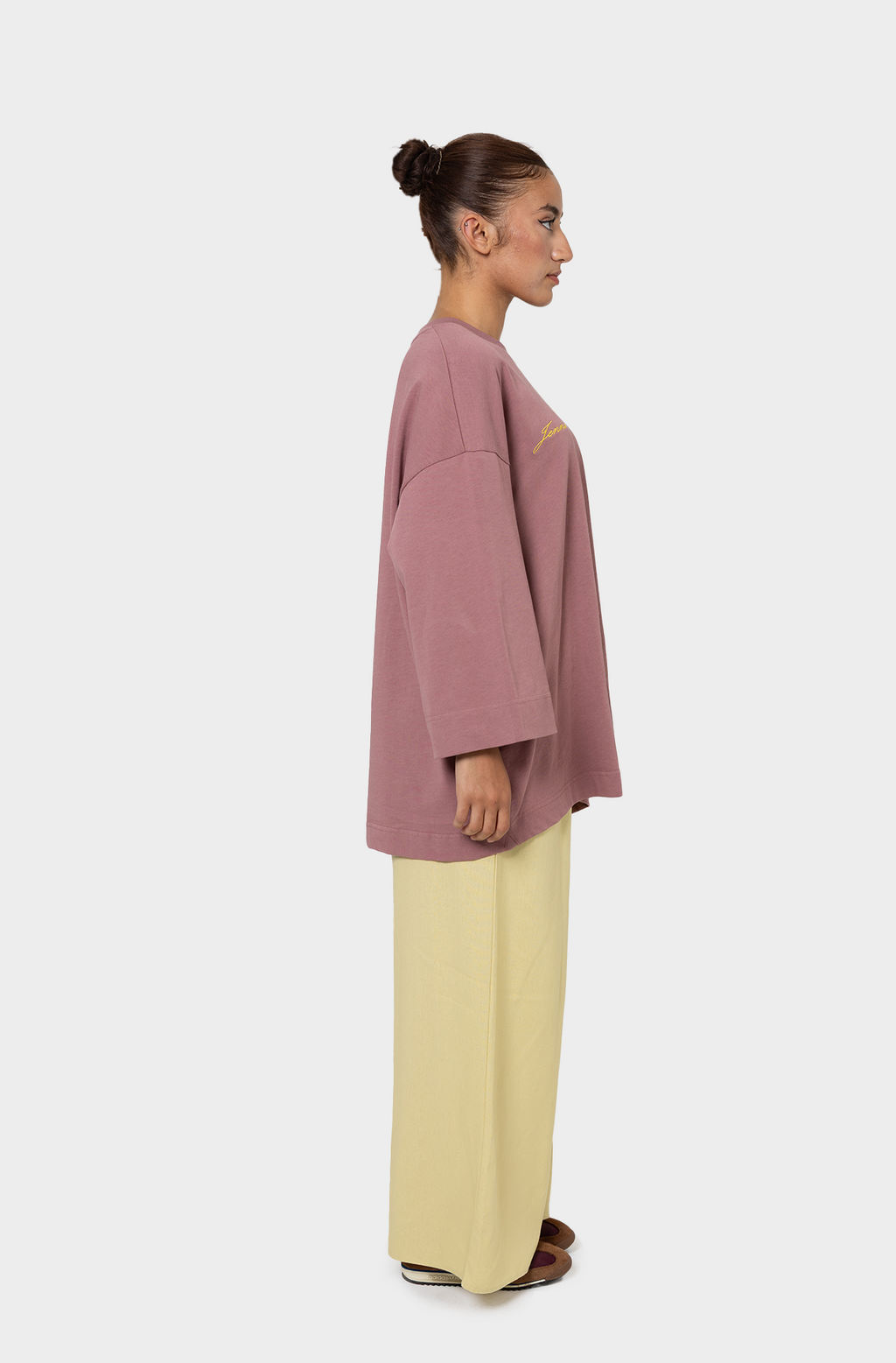 T-shirt oversize rose gold/lime