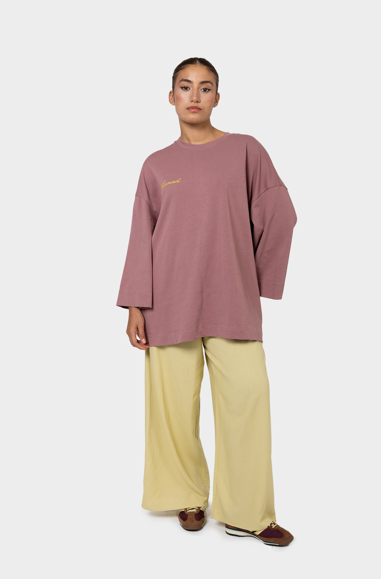 T-shirt oversize rose gold/lime